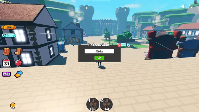 A screenshot of Units Battlegrounds in Roblox showing the game's codes page.