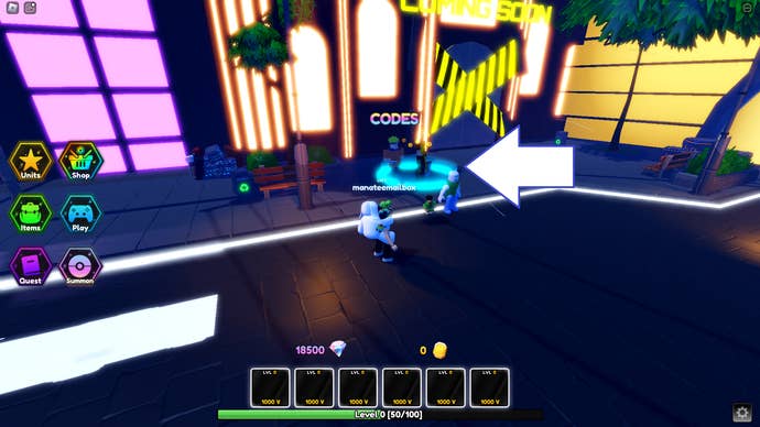 A screenshot of Special Anime Defense in Roblox showing the game's codes area.