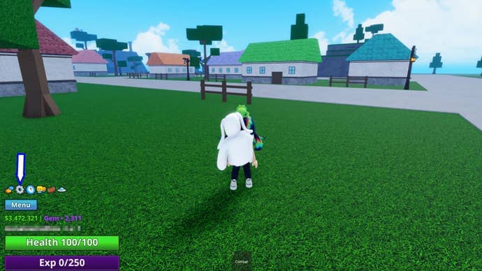 A screenshot from Meme Sea in Roblox showing the game's settings button.