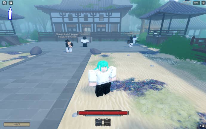 A screenshot from Sorcery in Roblox showing the chat box.